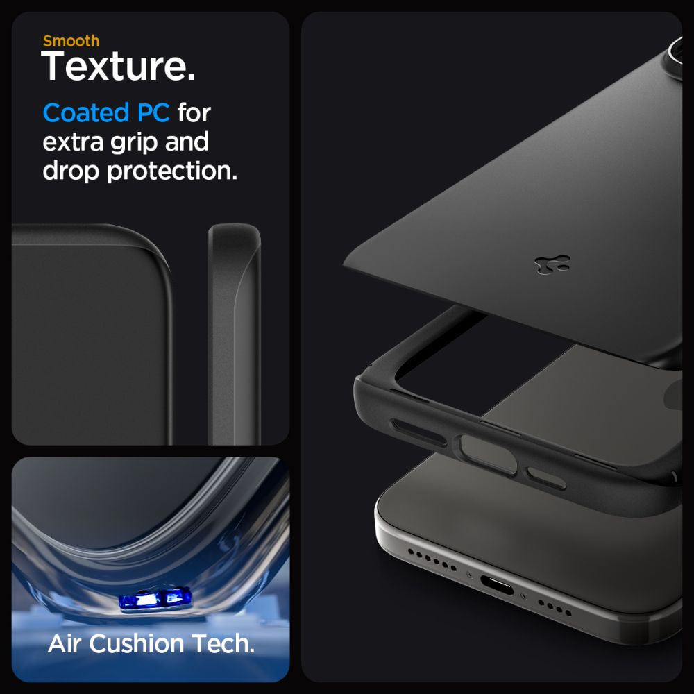 Pokrowiec etui Spigen Thin Fit czarne APPLE iPhone 15 Pro Max / 11