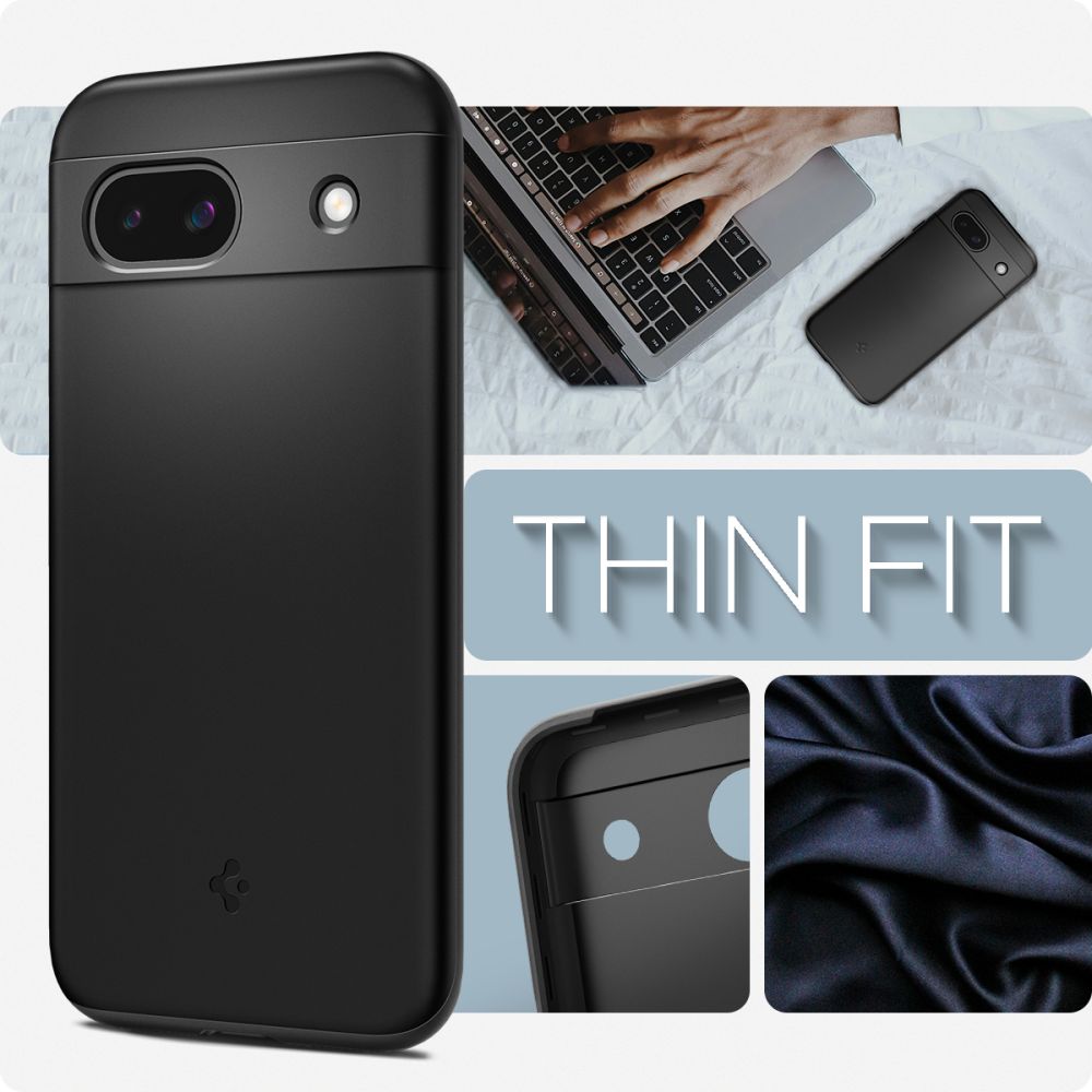 Pokrowiec etui Spigen Thin Fit czarne Google Pixel 8a / 2