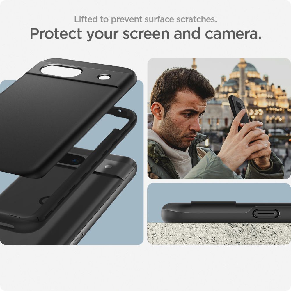 Pokrowiec etui Spigen Thin Fit czarne Google Pixel 8a / 6