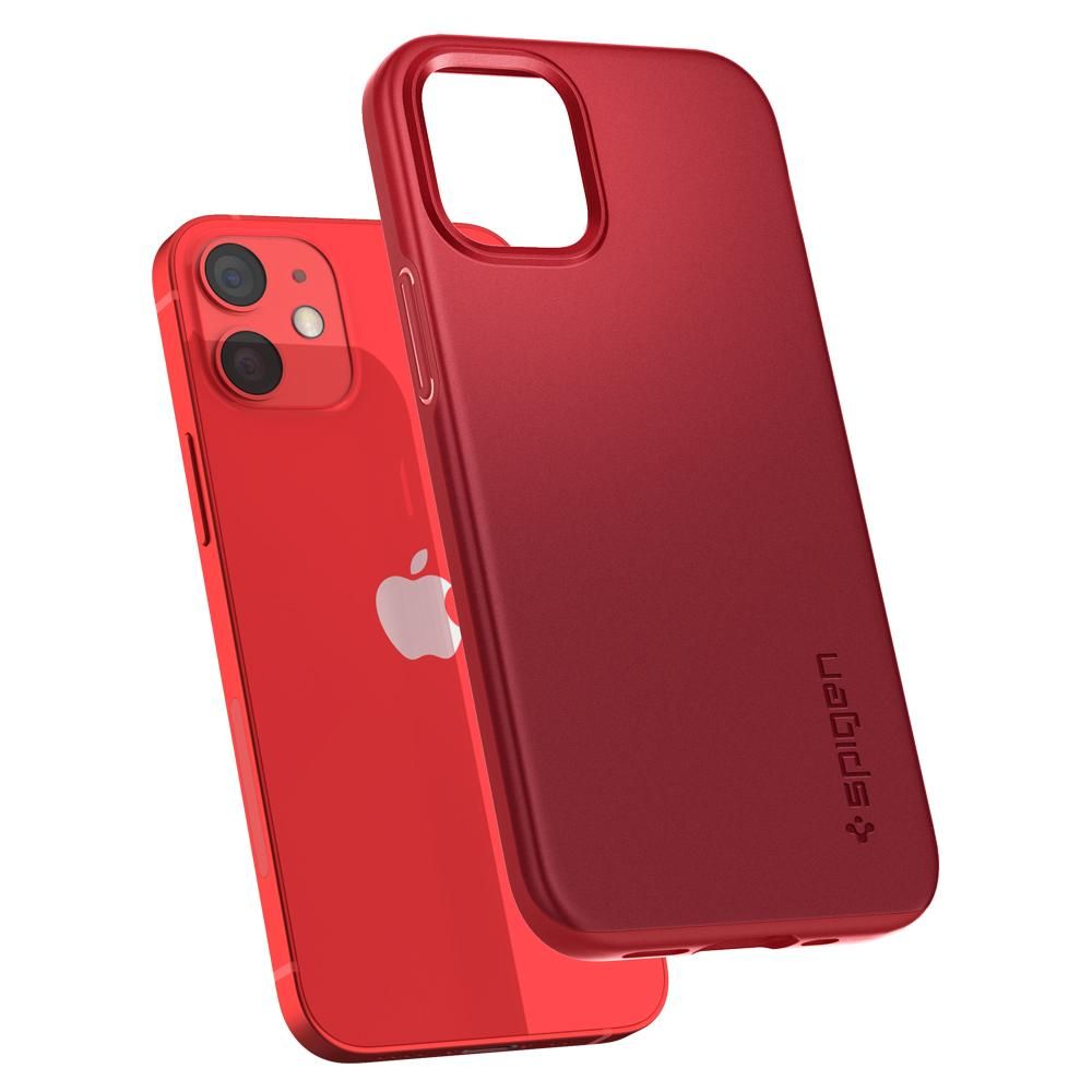 Pokrowiec etui Spigen Thin Fit czerwone APPLE iPhone 12 Mini / 8