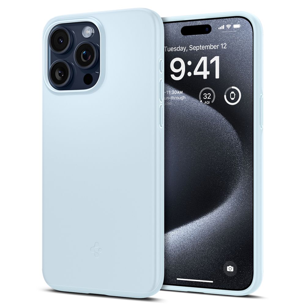 Pokrowiec etui Spigen Thin Fit Mute niebieskie APPLE iPhone 15 Pro