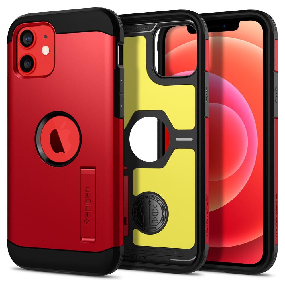 Pokrowiec etui Spigen Tough Armor czerwone APPLE iPhone 12