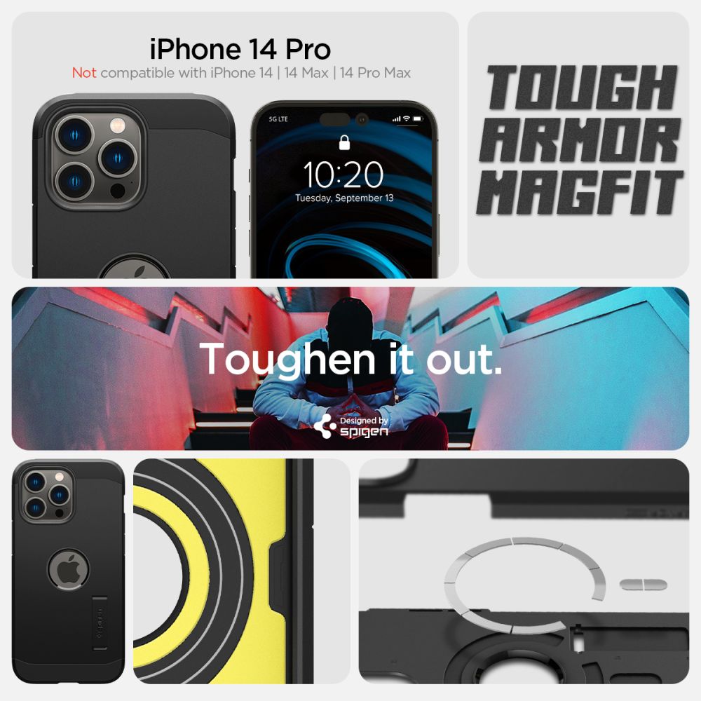 Pokrowiec etui Spigen Tough Armor Mag Magsafe czarne APPLE iPhone 14 Pro / 10