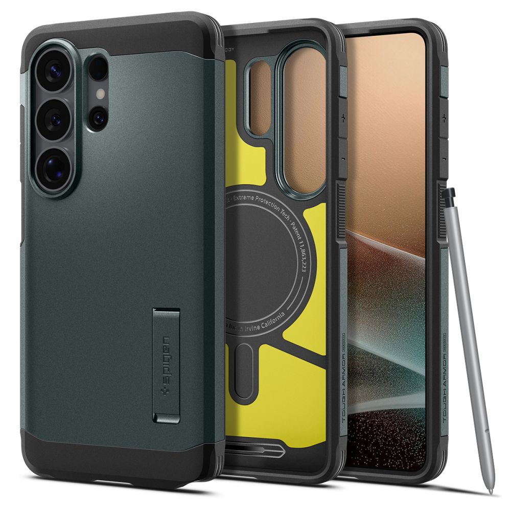 Pokrowiec etui Spigen Tough Armor Mag Magsafe Abyss zielone SAMSUNG Galaxy S26 Ultra