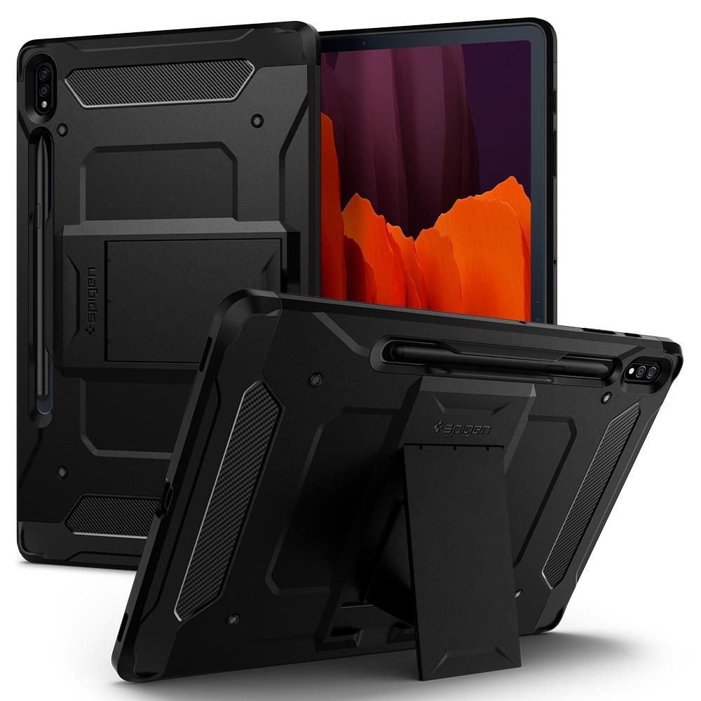 Pokrowiec etui Spigen Tough Armor Pro Czarne SAMSUNG Galaxy Tab S7 Plus 12.4