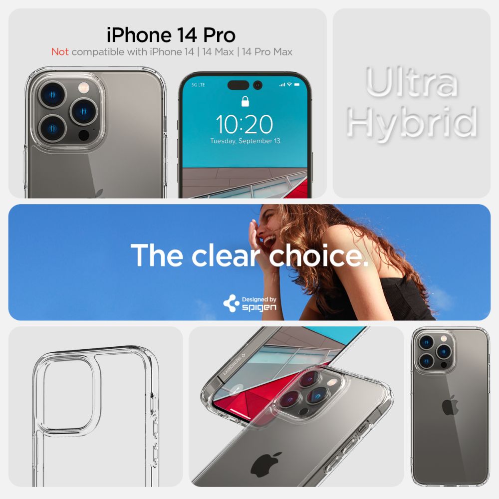 Pokrowiec etui Spigen Ultra Hybrid Crystal przeroczyste APPLE iPhone 14 Pro / 8