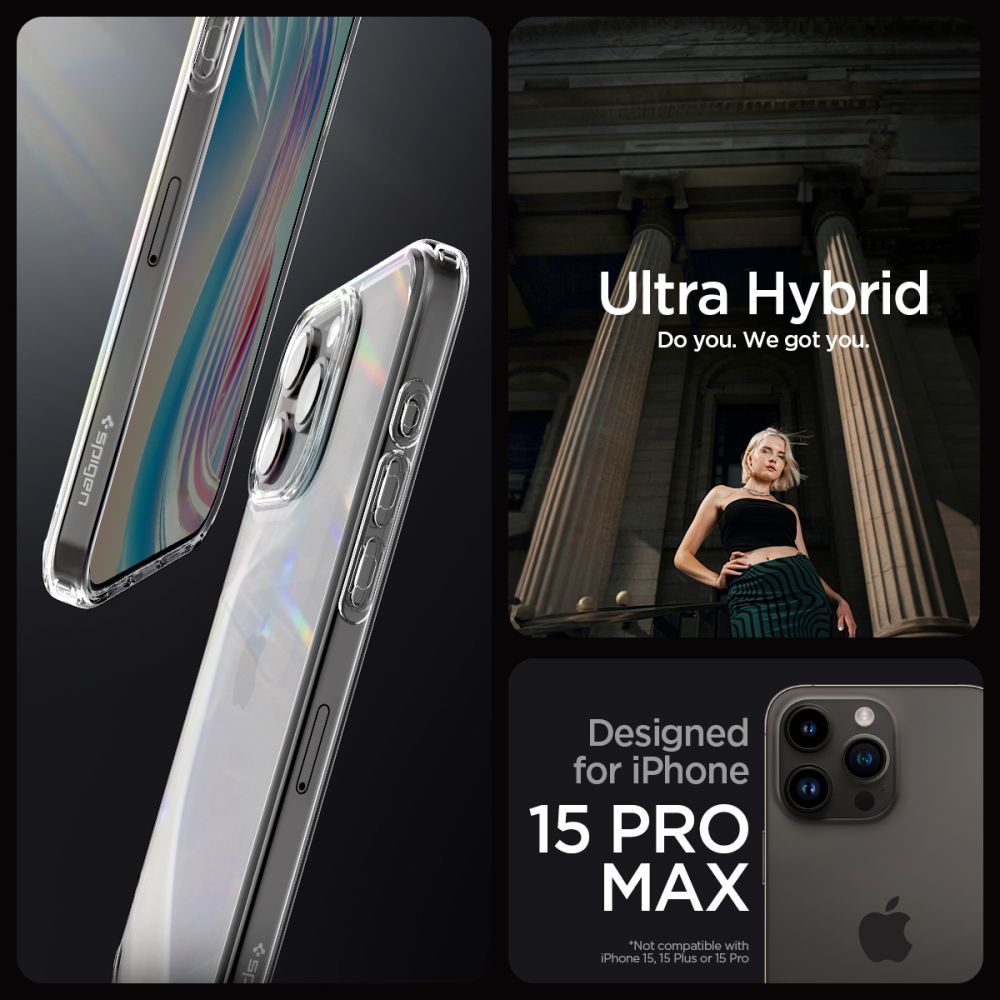 Pokrowiec etui Spigen Ultra Hybrid Crystal przeroczyste APPLE iPhone 15 Pro Max / 10