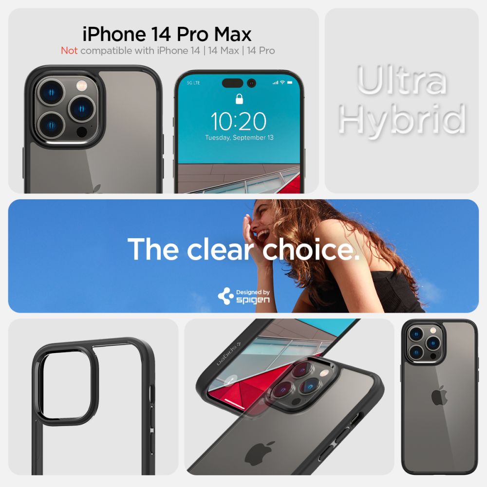 Pokrowiec etui Spigen Ultra Hybrid czarne APPLE iPhone 14 Pro Max / 8