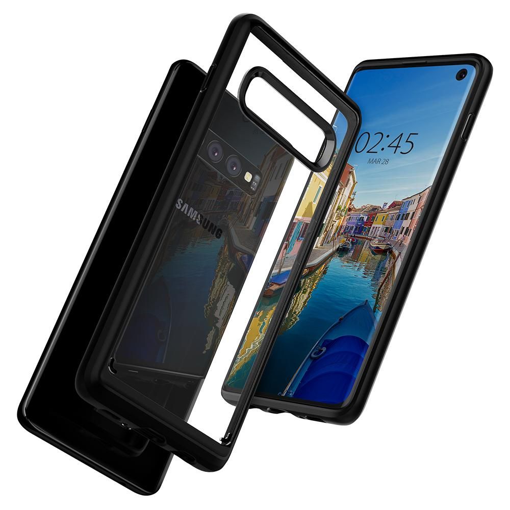 Pokrowiec etui Spigen Ultra Hybrid Czarne SAMSUNG Galaxy S10 / 3