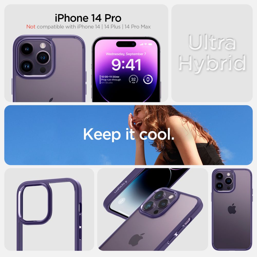 Pokrowiec etui Spigen Ultra Hybrid Deep purple APPLE iPhone 14 Pro / 9