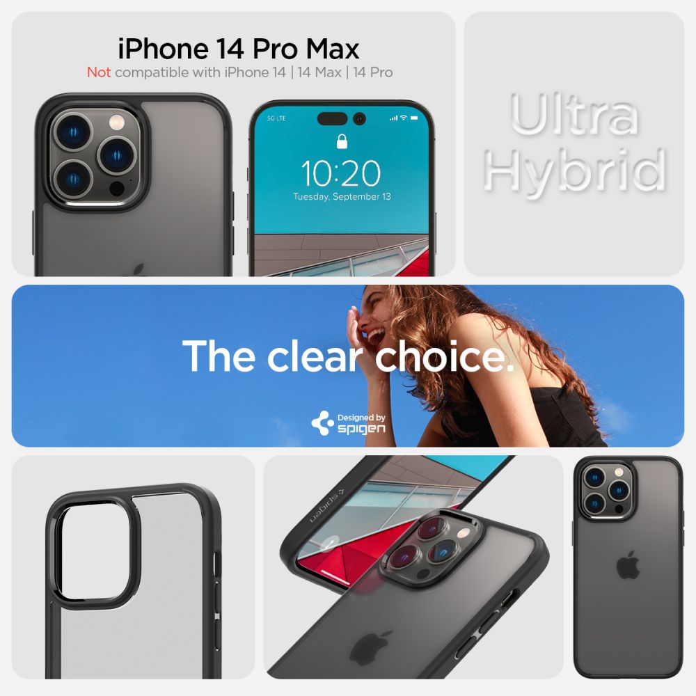 Pokrowiec etui Spigen Ultra Hybrid Frost czarne APPLE iPhone 14 Pro Max / 8