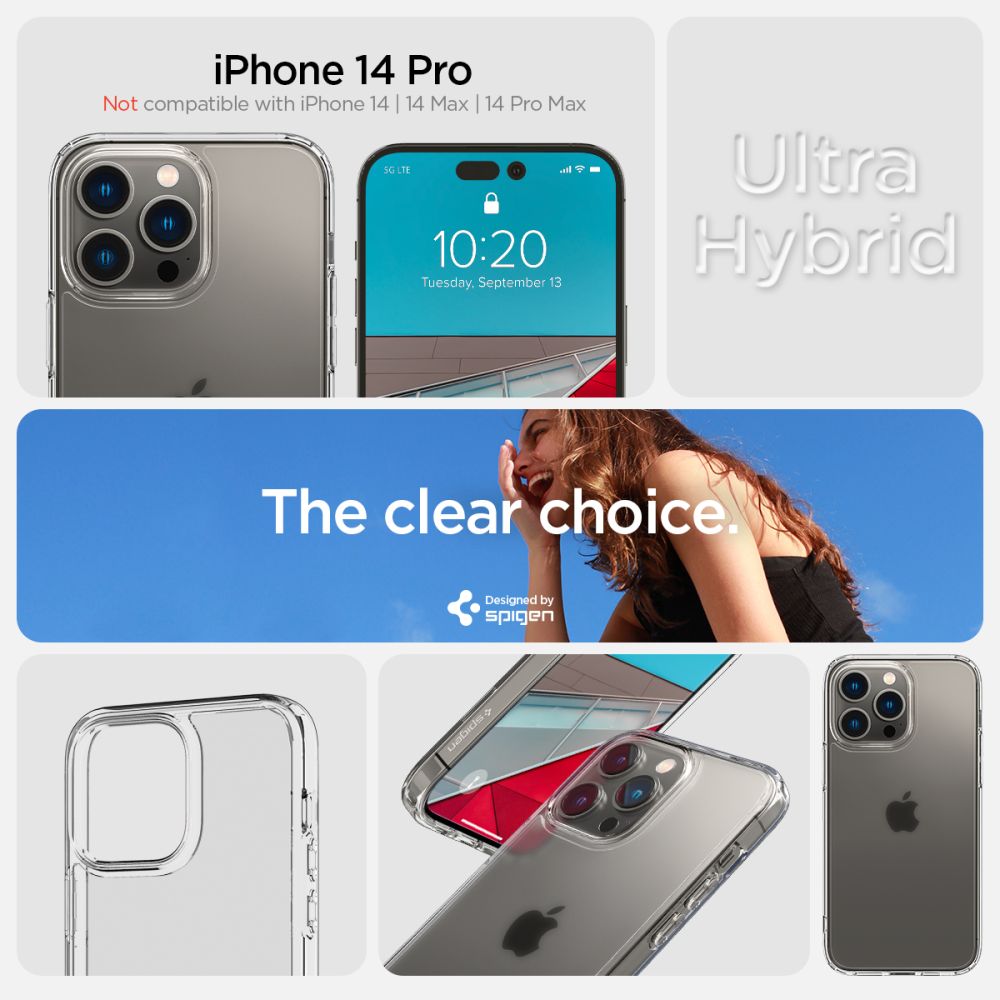 Pokrowiec etui Spigen Ultra Hybrid Frost przeroczyste APPLE iPhone 14 Pro / 8