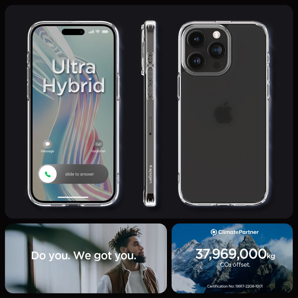 Pokrowiec etui Spigen Ultra Hybrid Frost przeroczyste APPLE iPhone 15 Pro / 12
