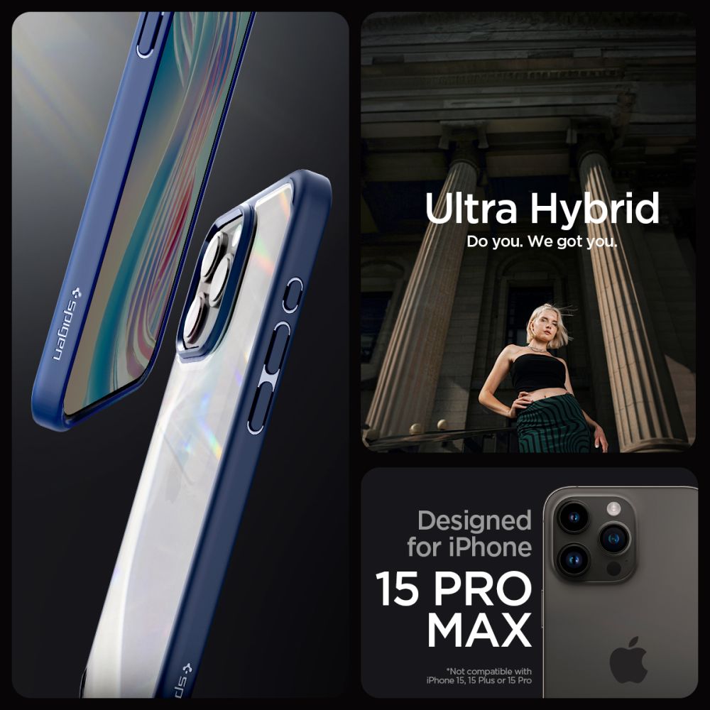Pokrowiec etui Spigen Ultra Hybrid granatowe APPLE iPhone 15 Pro Max / 10