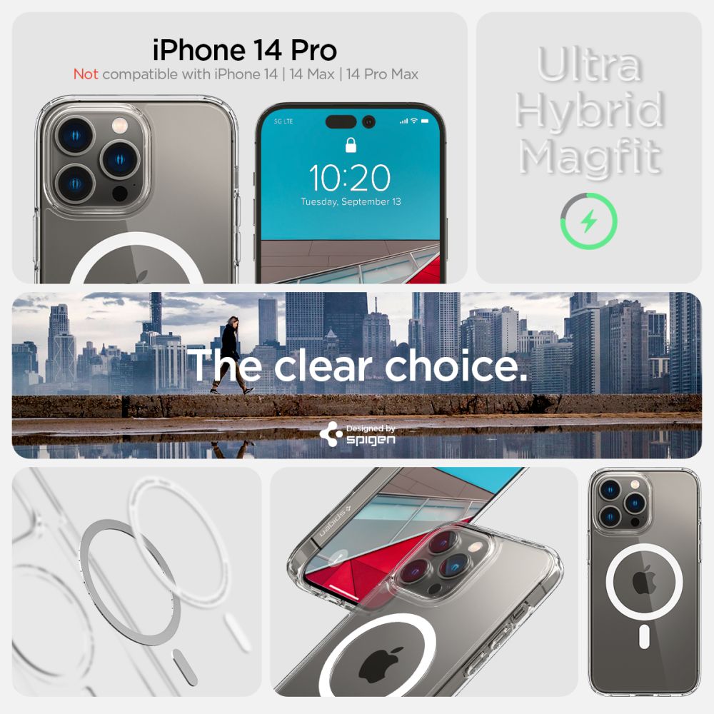 Pokrowiec etui Spigen Ultra Hybrid Mag Magsafe biae APPLE iPhone 15 Pro Max / 10