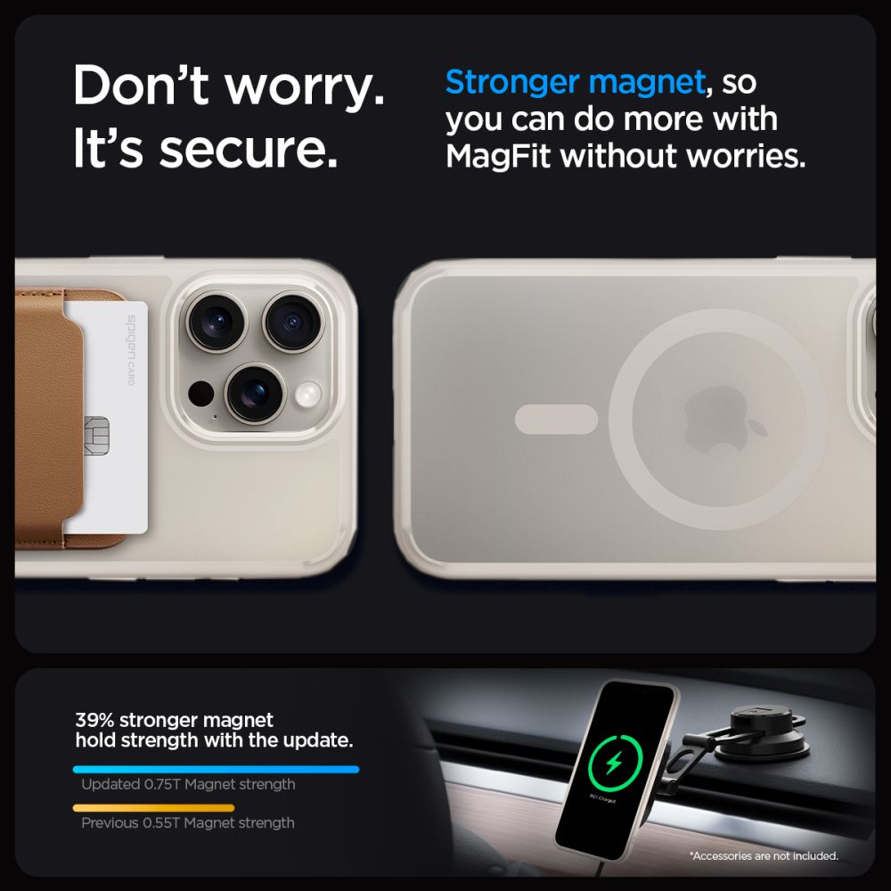 Pokrowiec etui Spigen Ultra Hybrid Mag Magsafe Frost Natural titanium APPLE iPhone 15 Pro / 11