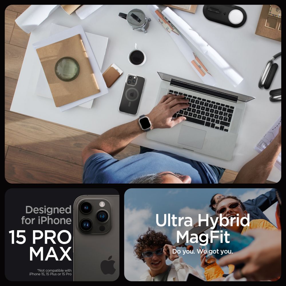 Pokrowiec etui Spigen Ultra Hybrid Mag Magsafe graphite APPLE iPhone 15 Pro Max / 11