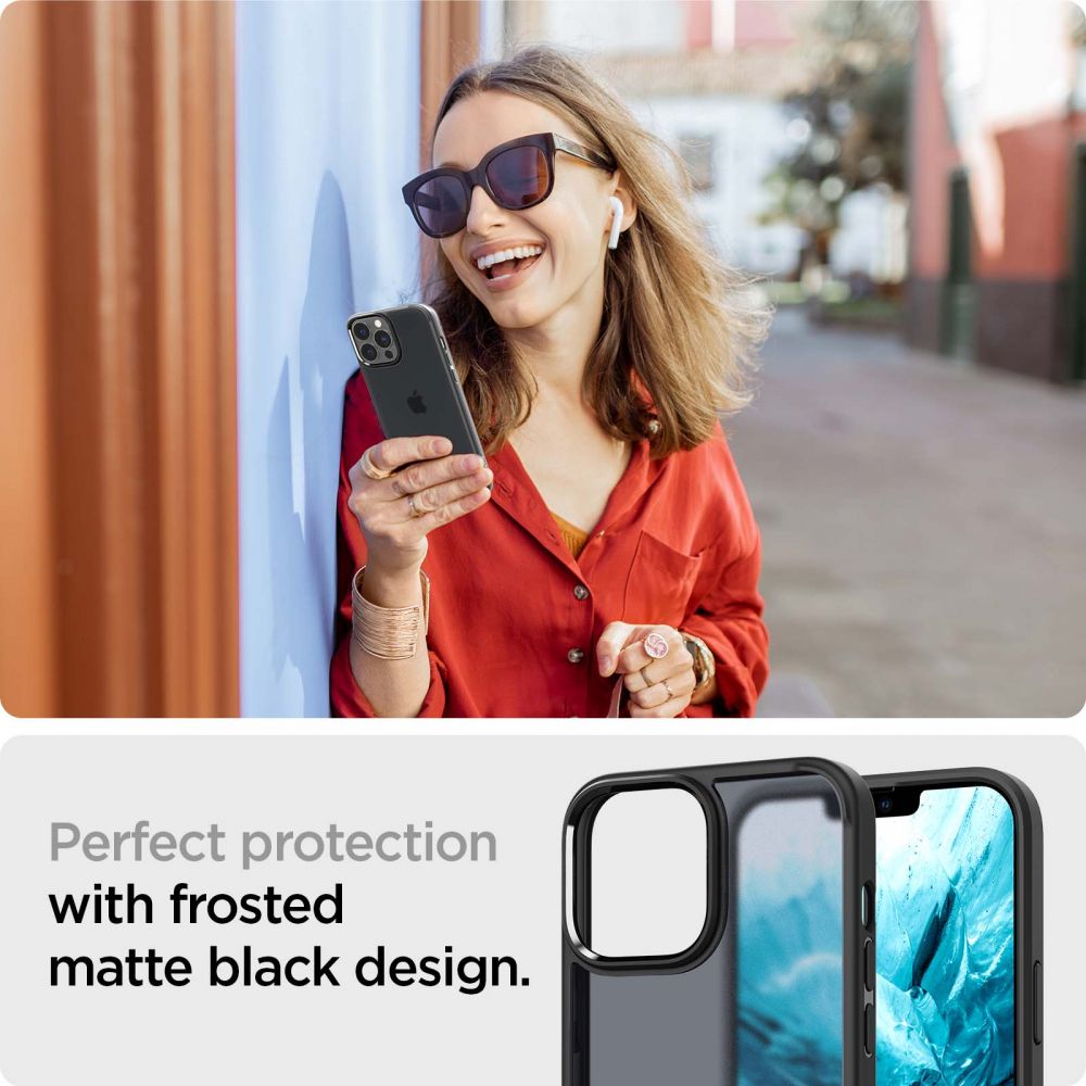 Pokrowiec etui Spigen Ultra Hybrid Matte Frost czarne APPLE iPhone 13 Pro Max / 10