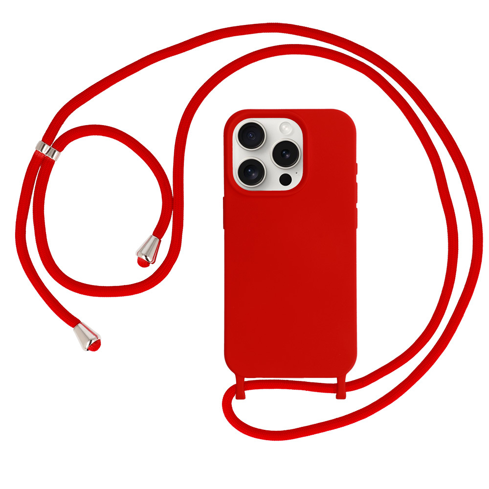 Pokrowiec etui Strap Silicone Case wzór 1 czerwone APPLE iPhone 15 Pro Max