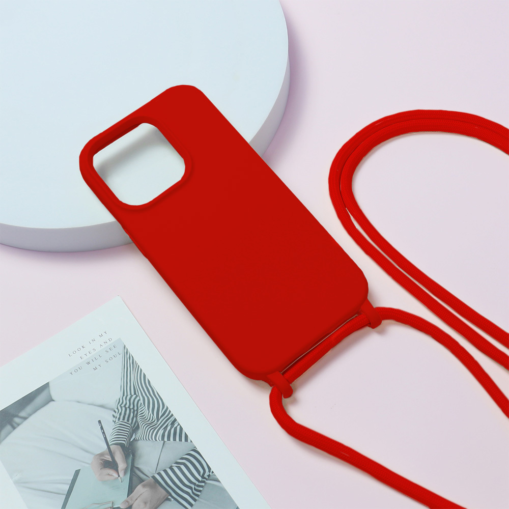 Pokrowiec etui Strap Silicone Case wzór 1 czerwone APPLE iPhone 15 Pro Max / 4