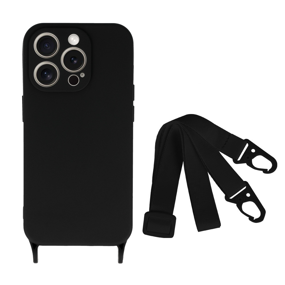 Pokrowiec etui Strap Silicone Case wzór 2 czarne APPLE iPhone 15 Pro Max / 2