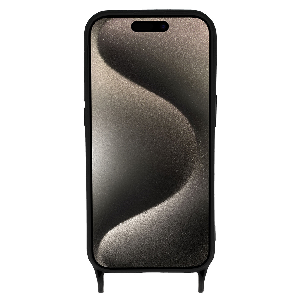 Pokrowiec etui Strap Silicone Case wzór 2 czarne APPLE iPhone 15 Pro Max / 3