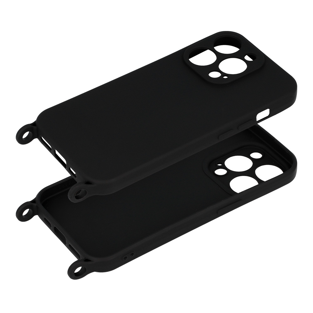Pokrowiec etui Strap Silicone Case wzór 2 czarne APPLE iPhone 15 Pro Max / 4