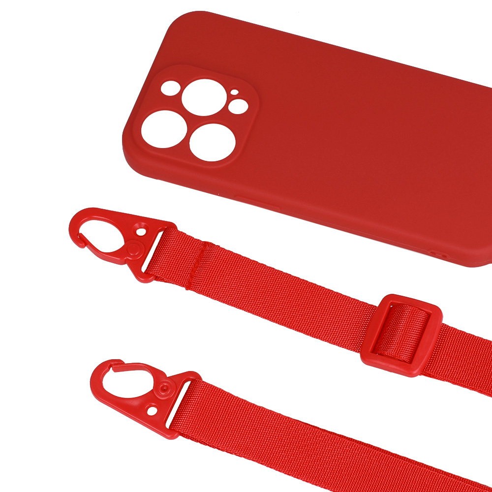 Pokrowiec etui Strap Silicone Case wzr 2 czerwone APPLE iPhone 13 Pro Max / 5