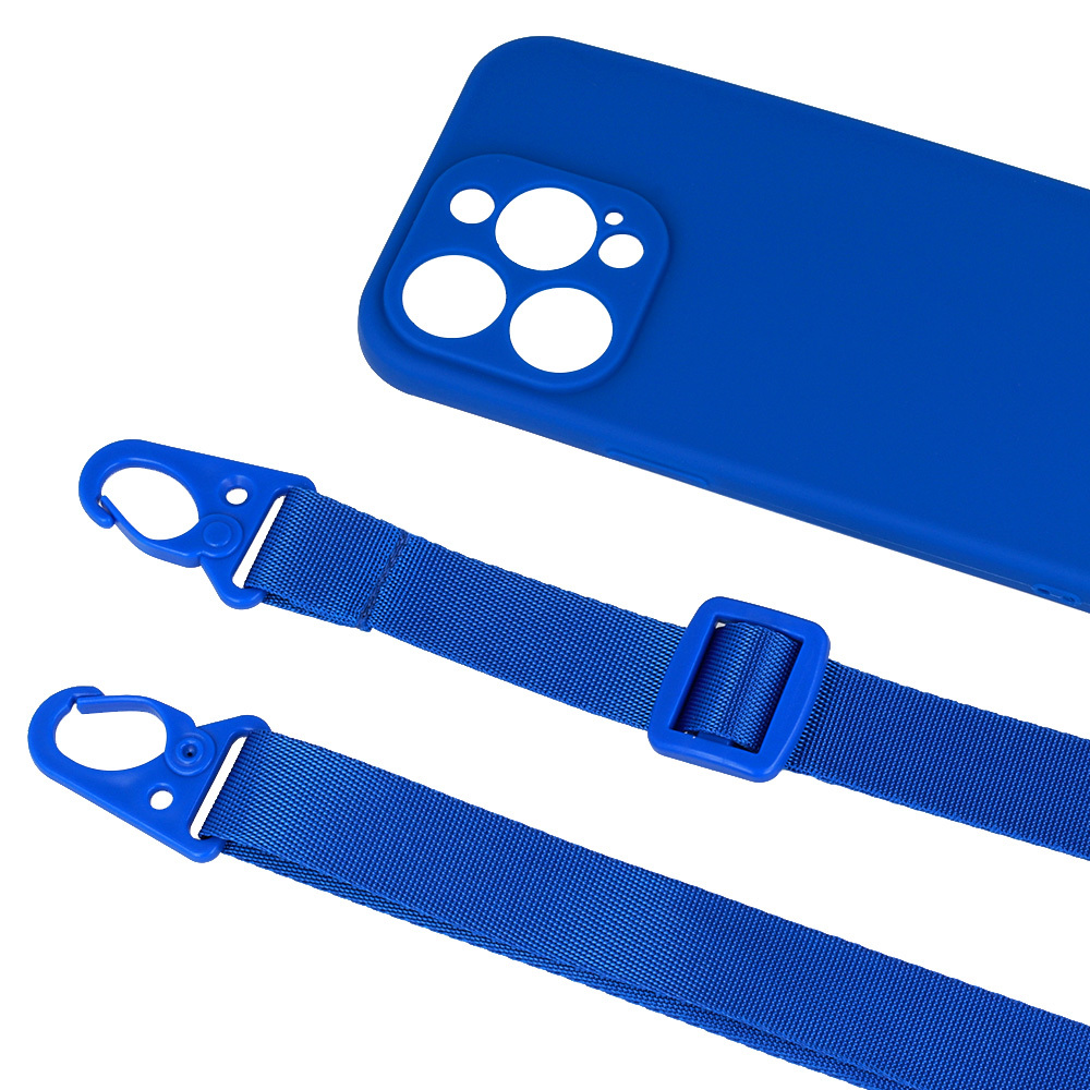 Pokrowiec etui Strap Silicone Case wzr 2 niebieskie APPLE iPhone 13 Pro Max / 5