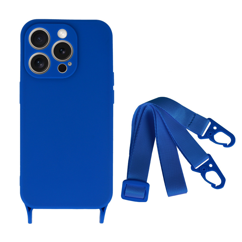 Pokrowiec etui Strap Silicone Case wzr 2 niebieskie APPLE iPhone 15 Plus / 2