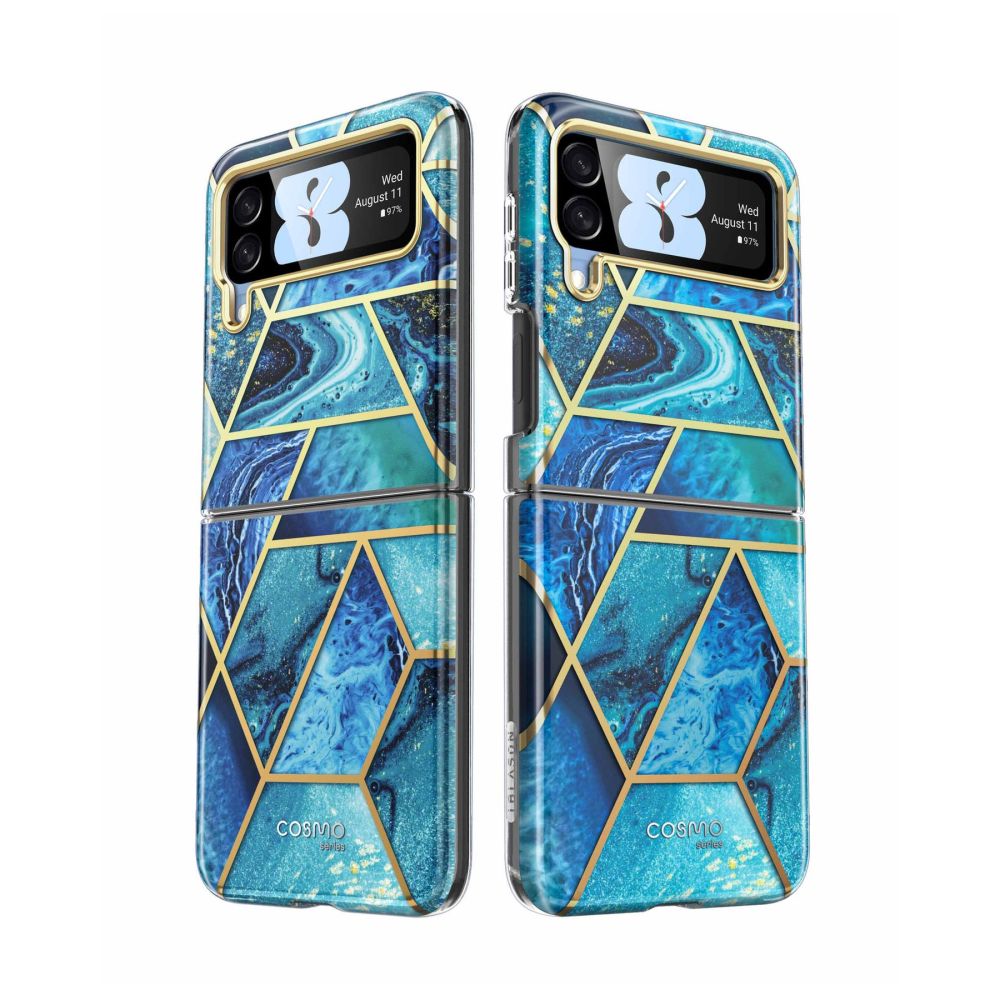 Pokrowiec etui Supcase Cosmo Marble niebieskie SAMSUNG Galaxy Z Flip 4 / 6