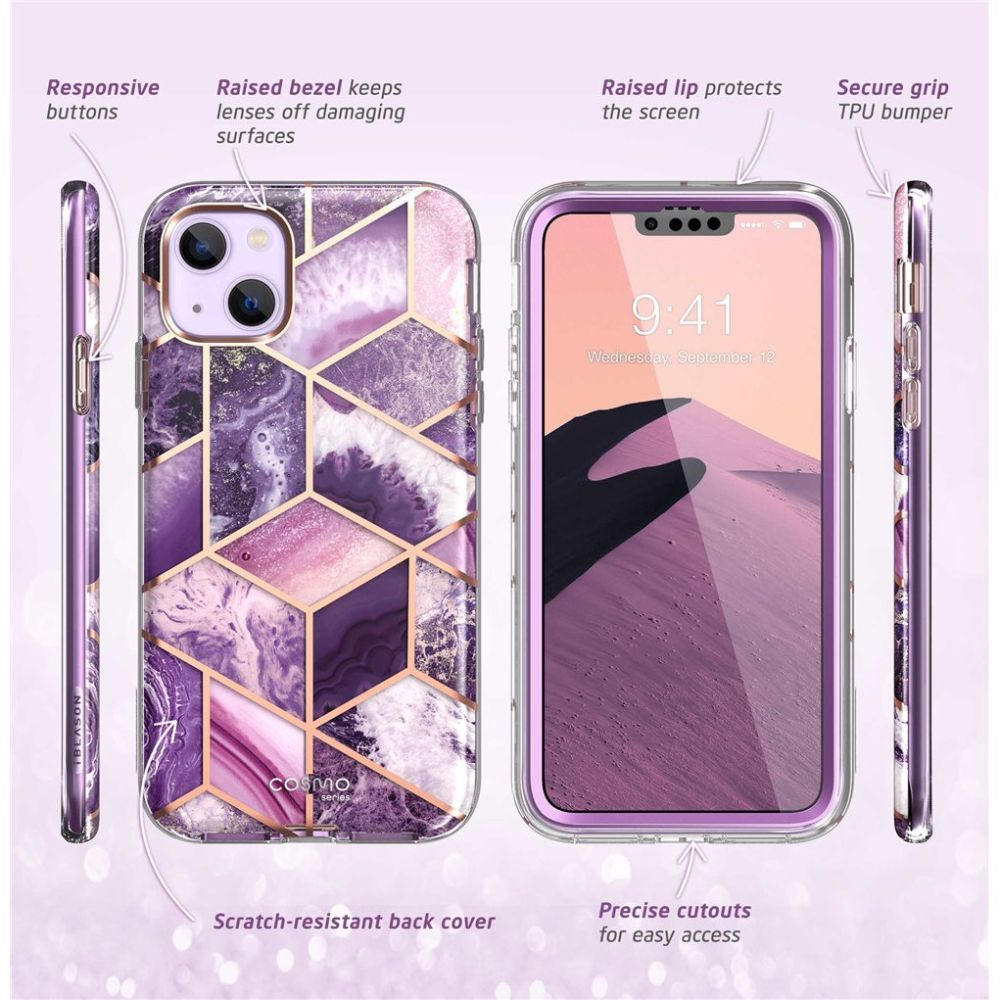 Pokrowiec etui Supcase Cosmo Marble purple APPLE iPhone 14 / 6