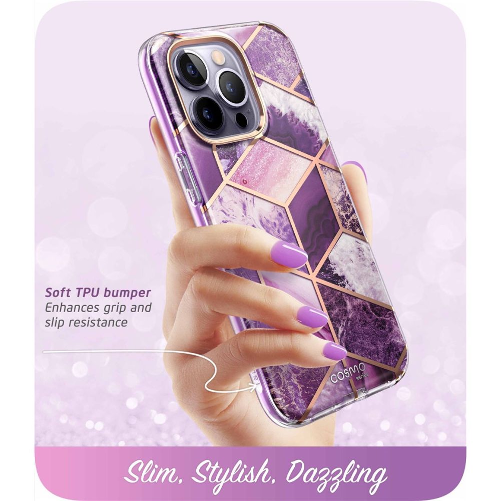 Pokrowiec etui Supcase Cosmo Marble purple APPLE iPhone 14 Pro Max / 3