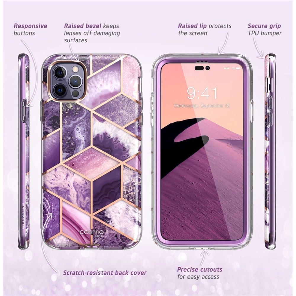 Pokrowiec etui Supcase Cosmo Marble purple APPLE iPhone 14 Pro Max / 6