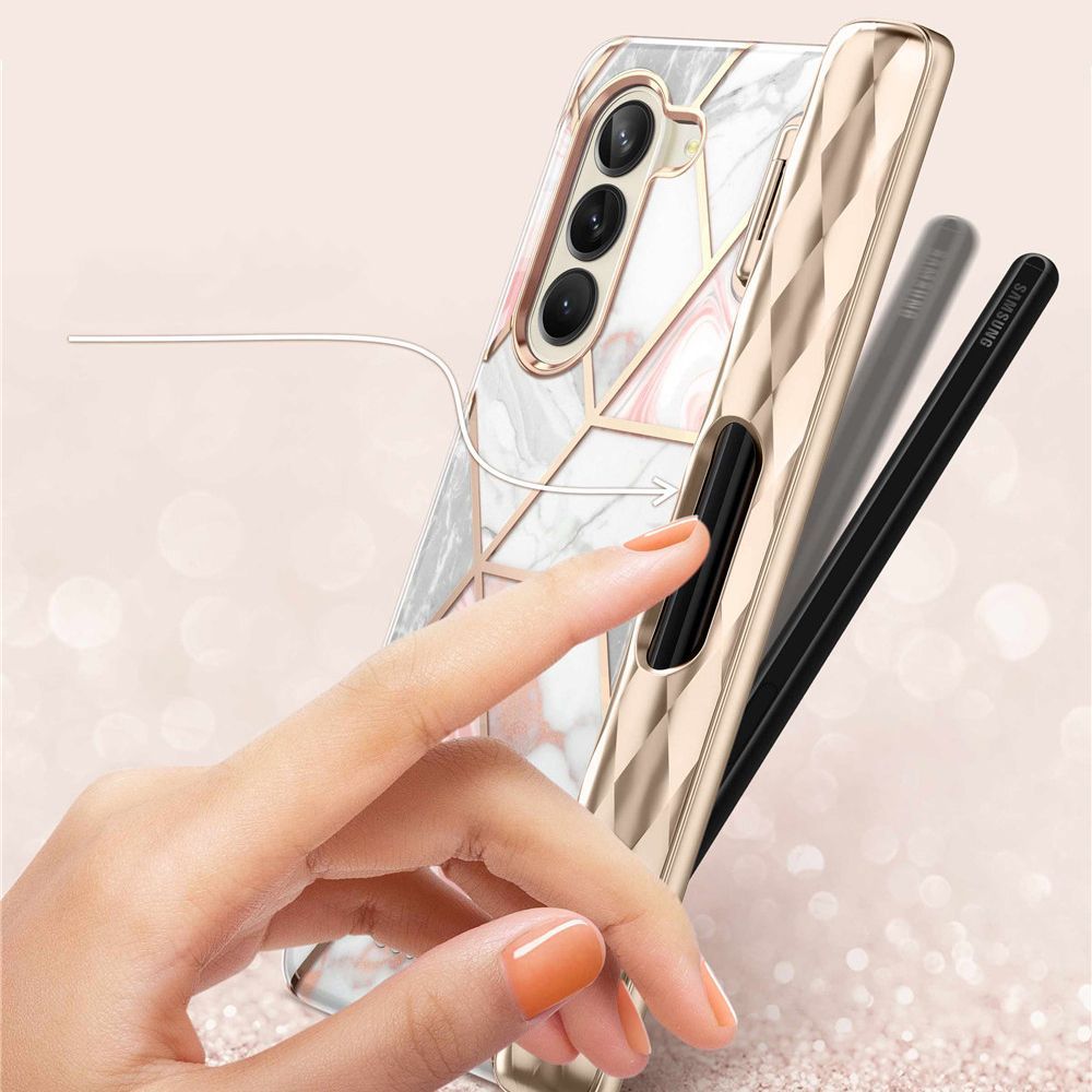 Pokrowiec etui Supcase Cosmo Pen Marble rowe SAMSUNG Galaxy Z Fold 5 / 5