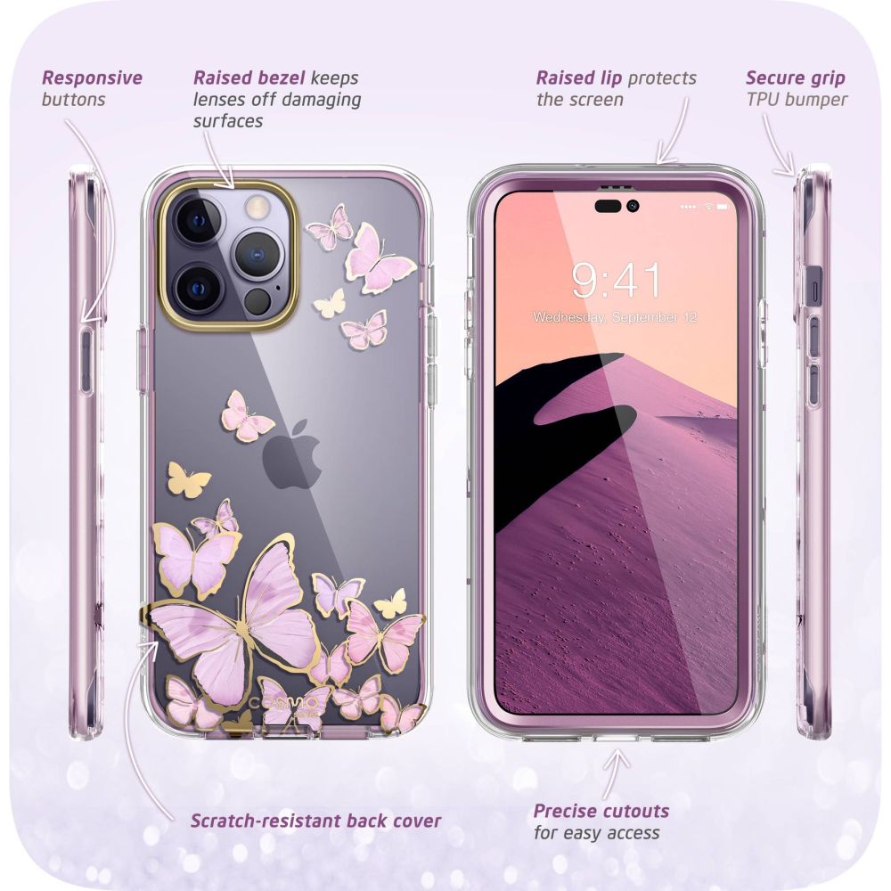 Pokrowiec etui Supcase Cosmo Purple fly APPLE iPhone 14 Pro Max / 6