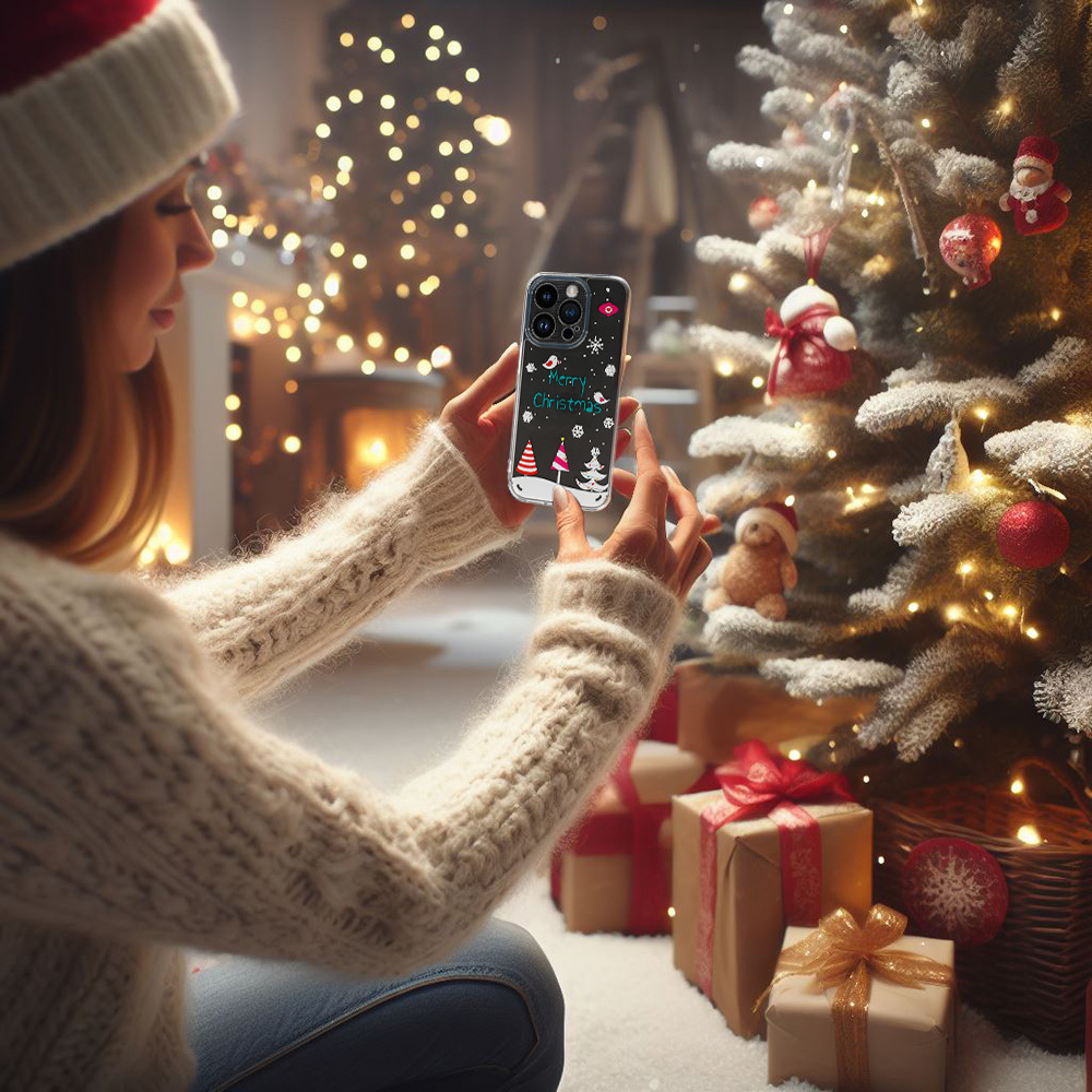 Pokrowiec etui witeczne Christmas Case wzr 4 Clear APPLE iPhone 15 Pro / 5