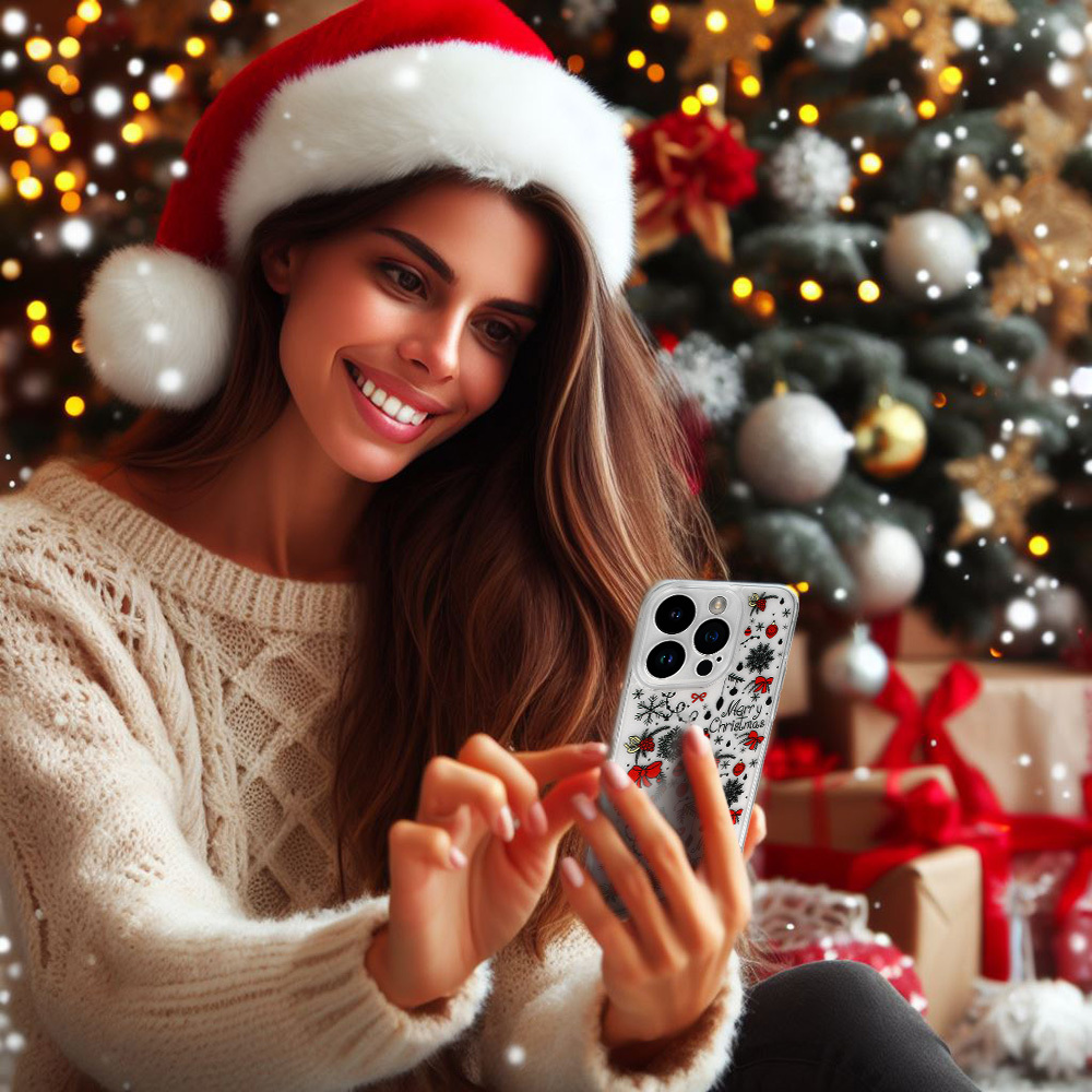 Pokrowiec etui witeczne Christmas Case wzr 5 Clear APPLE iPhone 12 / 5