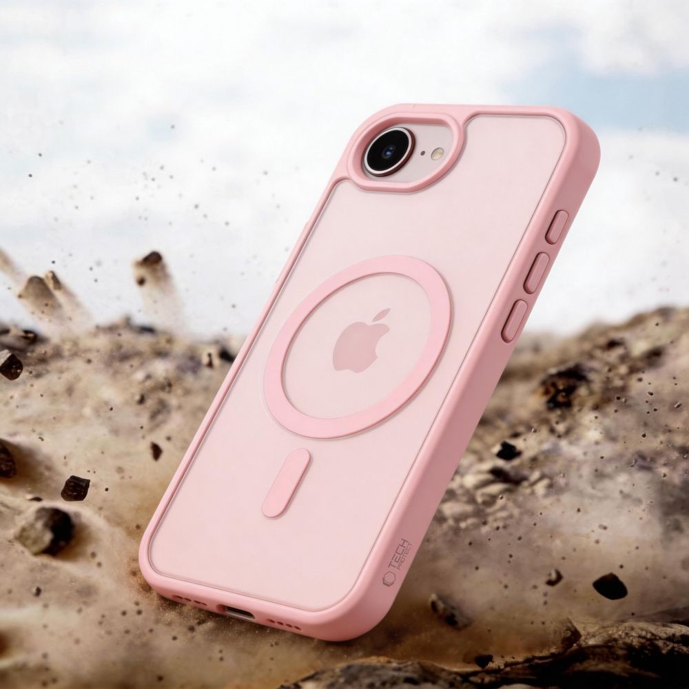 Pokrowiec etui Tech-protect Basicmag Magsafe Matte Soft r�owe APPLE iPhone 17e / 7