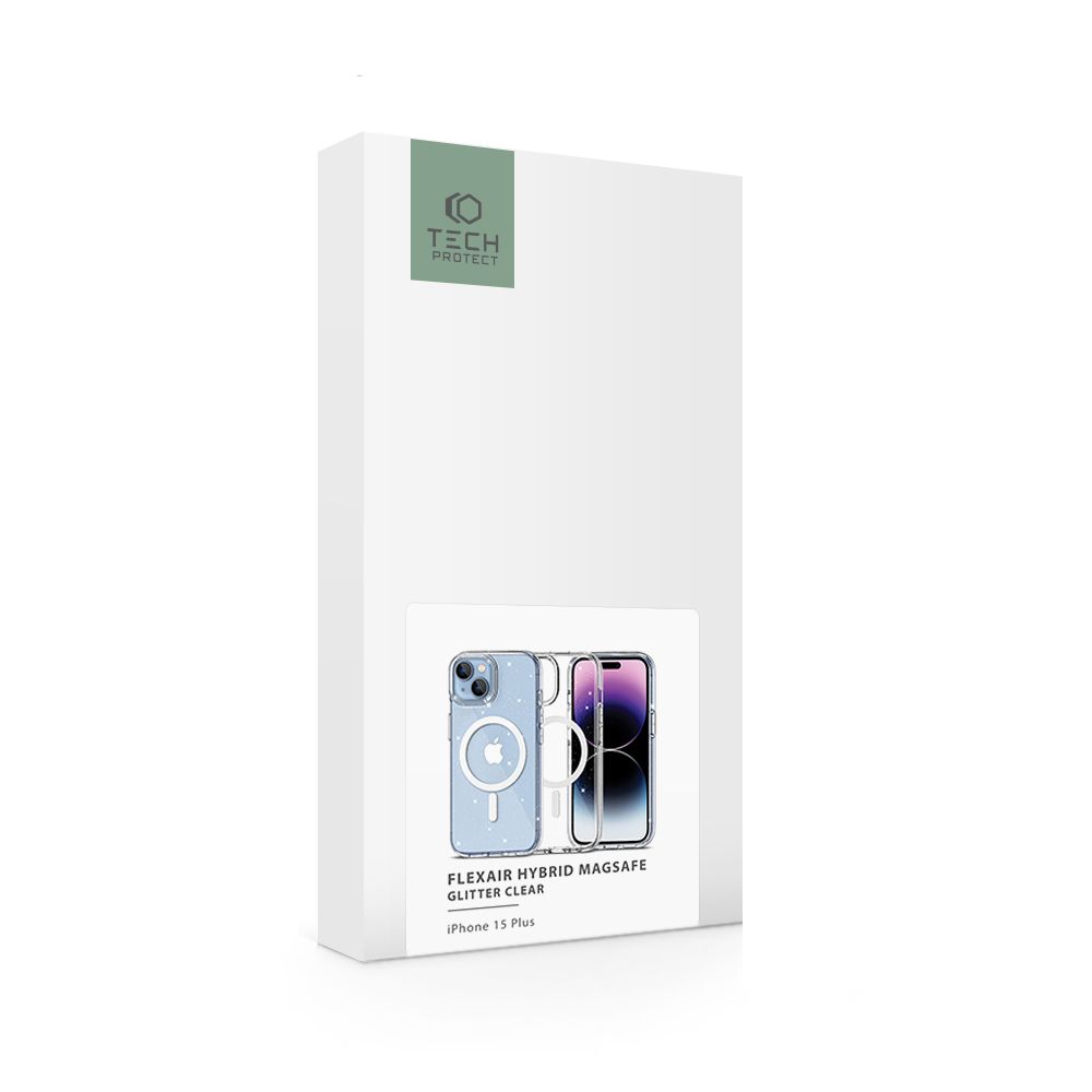 Pokrowiec etui Tech-Protect FlexAir Hybrid Magsafe Glitter przeroczyste APPLE iPhone 15 Plus / 2