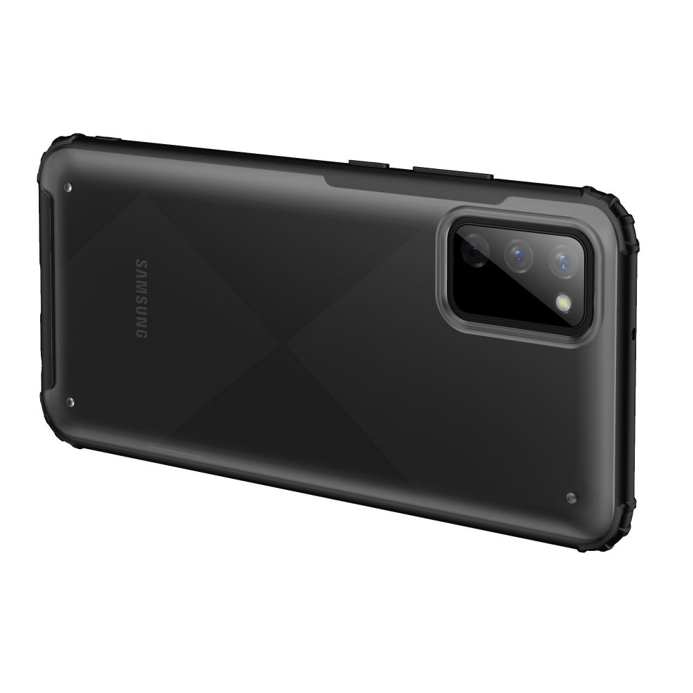 Pokrowiec etui Tech-protect Hybridshell Frost czarne SAMSUNG Galaxy A02s / 2