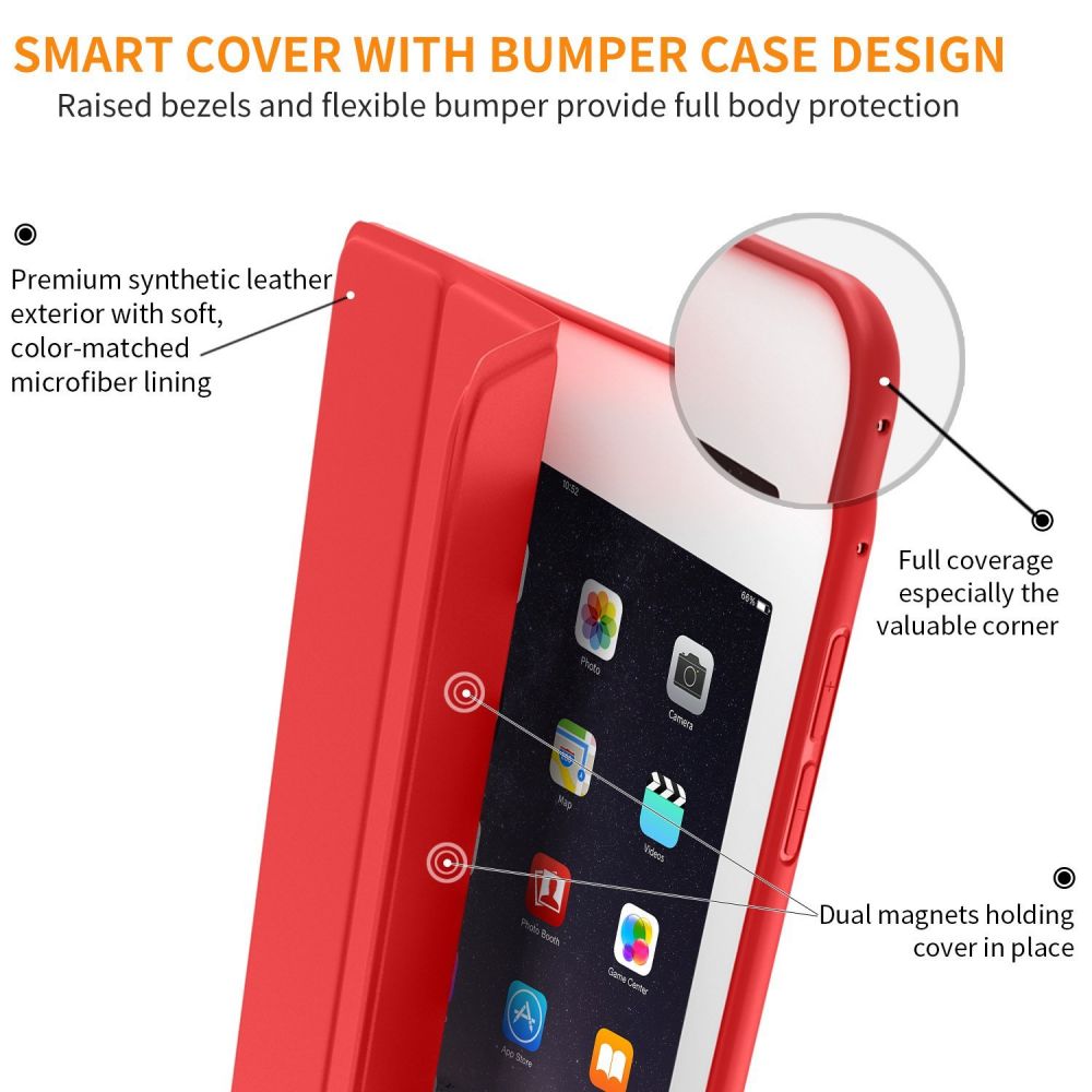 Pokrowiec etui Tech-protect Smartcase czerwone APPLE iPad Air 2 / 3