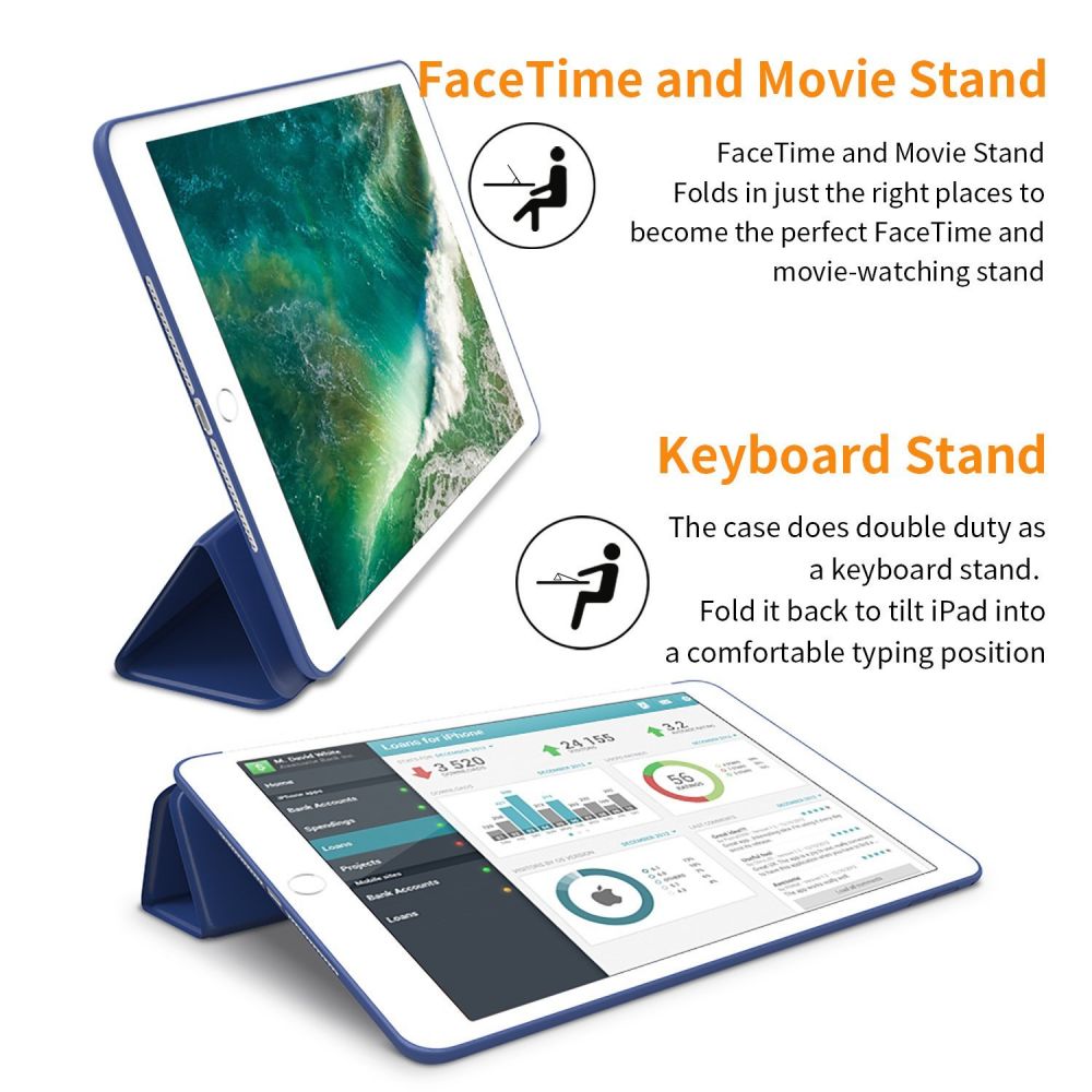 Pokrowiec etui Tech-protect Smartcase granatowe APPLE iPad Air 2 / 2