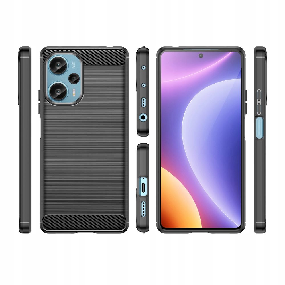 Pokrowiec etui Tech-Protect TPU Carbon czarne Xiaomi Poco F5 / 3