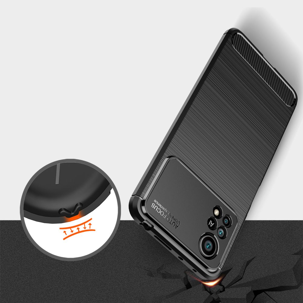 Pokrowiec etui Tech-Protect TPU Carbon czarne Xiaomi POCO X4 Pro 5G / 5