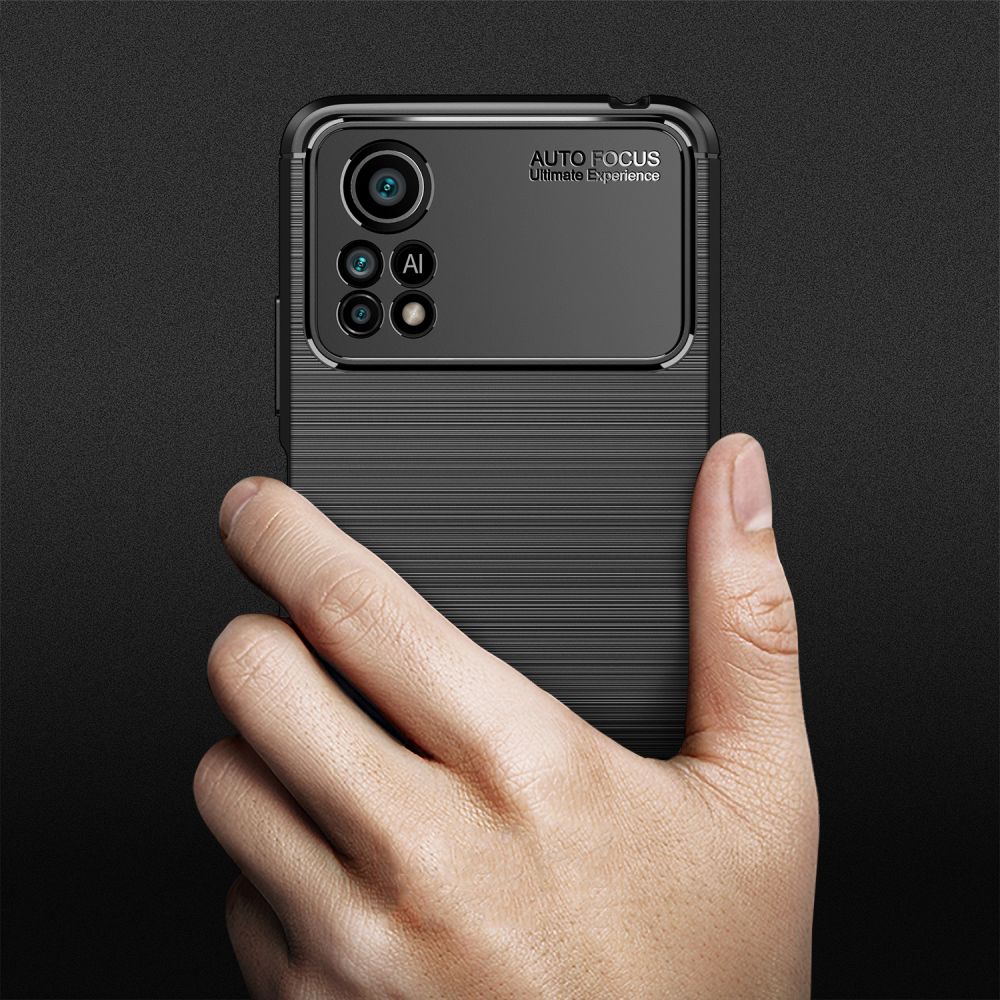 Pokrowiec etui Tech-Protect TPU Carbon czarne Xiaomi POCO X4 Pro 5G / 7