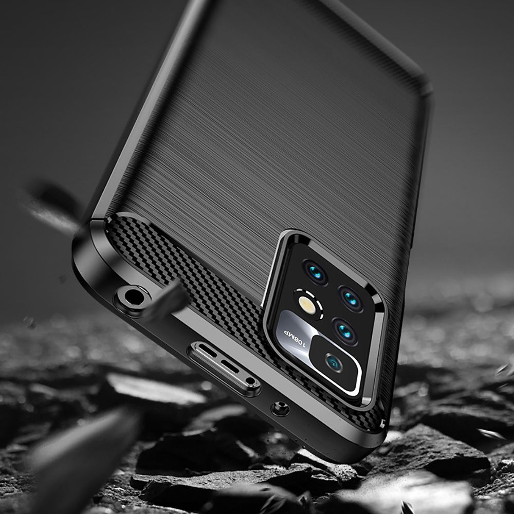 Pokrowiec etui Tech-Protect TPU Carbon czarne Xiaomi Redmi 10 / 5
