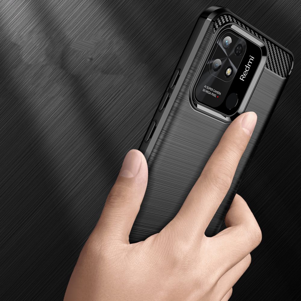 Pokrowiec etui Tech-Protect TPU Carbon czarne Xiaomi Redmi 10C / 3