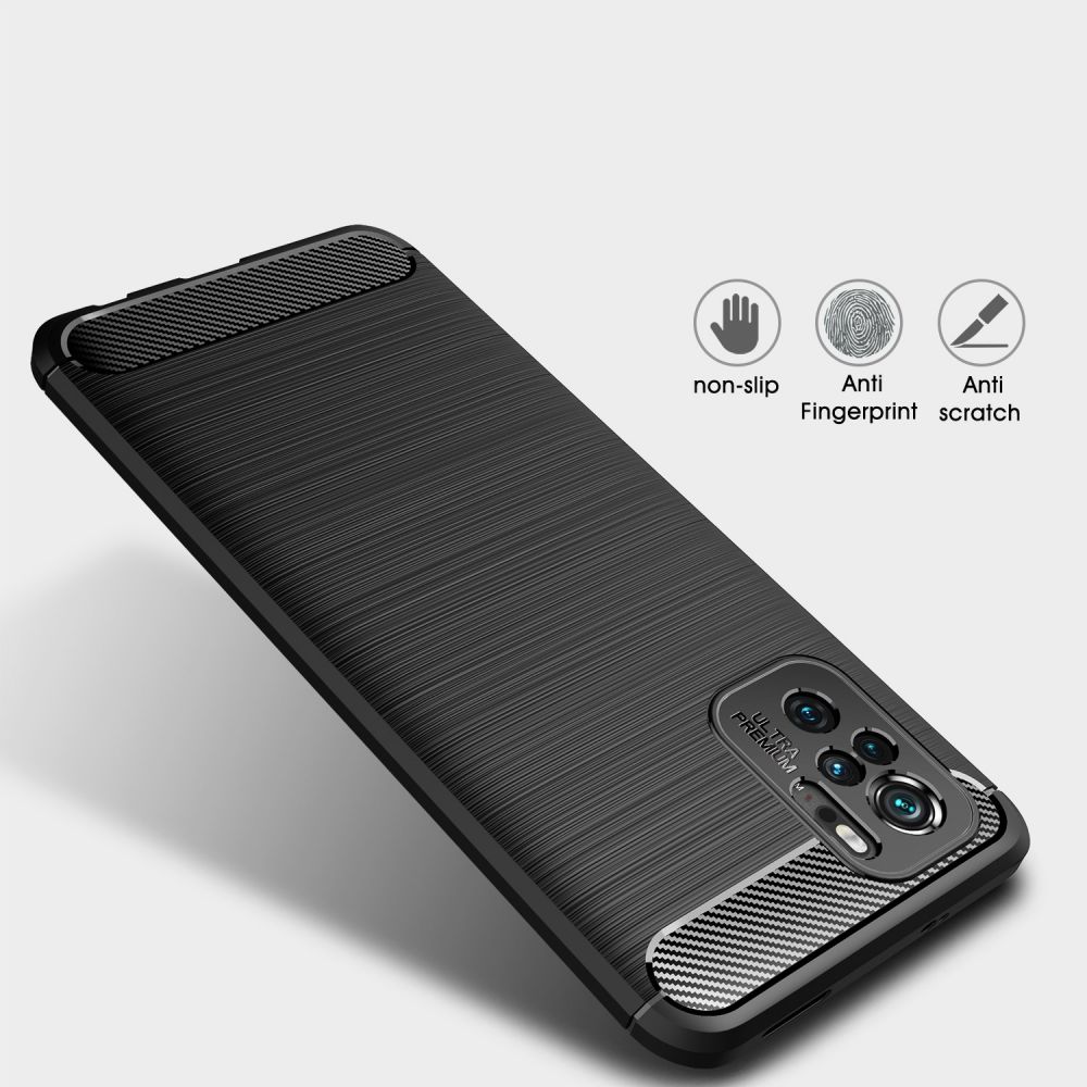 Pokrowiec etui Tech-Protect TPU Carbon czarne Xiaomi Redmi Note 10 / 2