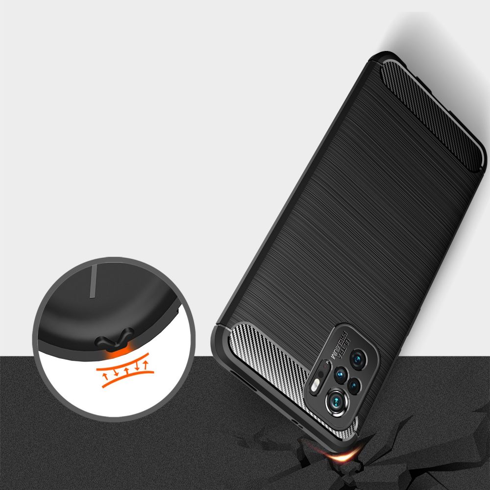 Pokrowiec etui Tech-Protect TPU Carbon czarne Xiaomi Redmi Note 10 / 5